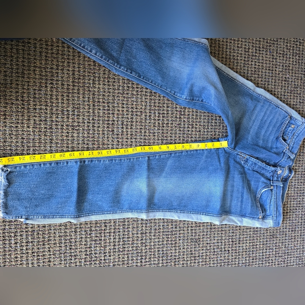 7 For All Mankind Blue Cropped Ankle Jeans - Picture 12 of 13